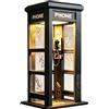 Generic Lampada d'atmosfera per cabina telefonica vintage, lampada da tavolo alta retrò per cabina telefonica con illuminazione a LED calda, mini luce d'accento classica per cabina telefonica, decorazione