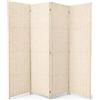 Ma Maison Separè da Interno 4 Pannelli 180X180h CM - Divisorio per Ambienti, in Plastica, Struttura in Legno, Motivo Intrecciato, Autoportante, per Soggiorno, Ufficio, Camera, Pieghevole - (Beige)