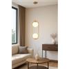 TEKHOME Lampadario Moderno a Sospensione 2xG9, Lampada Pendente in Metallo Oro con Doppi Diffusori, Altezza 120 cm, Design Elegante per Soggiorno Camera da Letto Cucina - A33