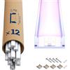 LASLUX 12 x Profilo Alluminio per Strisce LED 2M (24mt) - Canalina per Striscia LED con Copertura Opaca - Dimensioni 17.4 x 7mm - Compatibile con Strisce LED fino a 12.1mm (U26-2M, 12)