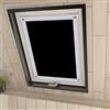 Eurohome - Tenda oscurante avvolgibile per finestra, senza fori, con ventose, Poliestere, Nero , 96 x 93 cm