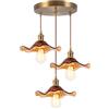 DLGLOLIN Lampade a sospensione in vetro verde floreale vintage ottone oro lampadario soggiorno moderno plafoniere art deco interni sospese per sala da pranzo camera da letto cucina