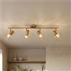Licht-Erlebnisse Lampada da soffitto con 4 faretti orientabili in metallo ottone 4x E14 oblungo camera da letto soggiorno cucina corridoio plafoniera interna spot faretto