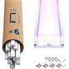 LASLUX 6x Profilo Alluminio per Strisce LED 2M (12mt) - Canalina per Striscia LED con Copertura Opaca - Dimensioni 17.4 x 7mm - Compatibile con Strisce LED fino a 12.1mm (U26-2M, 6)