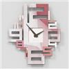 Giallobus - Orologio Bilay - Axia - Legno Mdf - Premium 25,5x30 - - 24 - Rose pastel - Artigianale Made in Italy - Silenzioso - Idea regalo - Moderni doppio livello