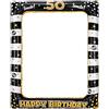 Andiker Cornice gonfiabile in oro nero Happy Birthday Photo Booth accessori di scena per donne uomini compleanno decorazione (oro nero, 50)