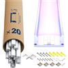LASLUX 20x Profilo Alluminio per Strisce LED 2M (40mt) - Canalina per Striscia LED con Copertura Opaca - Dimensioni 17.4 x 7mm - Compatibile con Strisce LED fino a 12.1mm (U26-2M, 20)