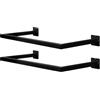 eSituro Set di 2 Appendiabiti a Parete Rettangolo, Appendiabiti da Parete, in Tubo Industriale, Salvaspazio, per Corridoio Cucina Soggiorno Bagno, Portata 50 kg, 64x6,5x30 cm, Nero