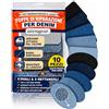 aZengear Toppe termoadesive per jeans (10 pezzi) - 100% cotone resistente, resistenti al lavaggio, adesivo extra forte, tonalità blu e nero, ideali per ginocchia, cosce, gomiti, tasche