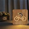 XDG Ciclismo 3D Lampada in legno LED Night Light Decorazione della stanza di casa Lampade da tavolo creative per regali
