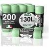 G.M. DISTRIBUZIONE GM 200 Sacchi Spazzatura Verdi 90x120 cm Biodegradabili x Umido, Resistenti, 130 litri, Sacchetti Bio Compostabili x Ristoranti, Buste Immondizia per Rifiuti Organici, 20 Rotoli da 10 buste immondizia