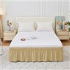 Mateju Famiglia Gonna da Letto Elasticizzata Avvolgente Matrimoniale/Singolo/Piazza e Mezzo Gonna Letto con Volant Gonna da Letto Facile da Installare da 38/40 cm (Cammello,150 * 200+40cm)