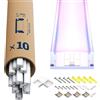 LASLUX 10x Profilo Alluminio per Strisce LED 2M (20mt) - Canalina per Striscia LED con Copertura Opaca - Dimensioni 17.4 x 7mm - Compatibile con Strisce LED fino a 12.1mm(U26-2M, 10)