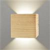 CHEVVY Applique da Parete LED 7W, Vintage Legno Applique, Lampada da Parete 4500K