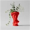 Generico Vaso Busto David di Michelangel, Scultura Decorativa in PLA Bianco, Stile Classico Rinascimentale, Organizer per Pennelli Trucco e Penne, Made in Italy (Rosso)