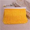 Blausky 5 metri x 15 cm, bordatura con frange, nastro decorativo in seta, nappa, frange, per cucito, fai da te, vestiti, costumi, tende, colore giallo oro