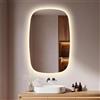 S'AFIELINA Specchio Bagno con Luce Ovale 95 × 60 × 2,5 cm (A × L × P), Interruttore Touch, Dimmerabile, 3 Colori di Luce, Antifog, Funzione Memoria, Specchio Bagno Retroilluminato, HD Vetro Temperato