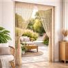 SUSANNA HOME DESIGN Susanna Home Tenda con Frange a Perline Antizanzare Antinsetti a Pannello per Porte Finestre Telaio in PVC Ideale per Interni ed Esterni Beige 100x220 cm