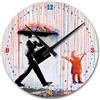 Giallobus - Orologio Linea Basic - Banksy - Pioggia di colori - Legno Mdf - Basic 30x30 - Meccanismo silenzioso - Pronto da appendere - Orologi moderni