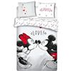 AYMAX S.P.R.L. Set di Biancheria da Letto con Topolino e Minnie, 240 x 220 cm, Copripiumino con 2 federe 65 x 65 cm