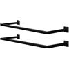 eSituro Set di 2 Appendiabiti a Parete Rettangolo, Appendiabiti da Parete, in Tubo Industriale, Salvaspazio, per Corridoio Cucina Soggiorno Bagno, Portata 50 kg, 114x6,5x30 cm, Nero