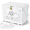 Jolik Grande Scatola Porta Biglietti Matrimonio in Legno, Vintage Box Porta Buste Matrimonio con Serratura per Ricevimento, Anniversario e Feste (Bianco)