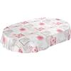 ANRO Tovaglia cerata, lavabile, di colore grigio antico, motivo con rose e cuori, dimensioni selezionabili, asciugamani, Rosen Herzen Romantik Antik Grau, Oval 140 x 220cm
