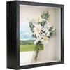 Anhow Cornice 3D Profonda, Cornice 20 x 20 cm Cornici per Foto con Pannello in Vetro Cornici per Quadri da Riempire Profonda 3 cm da appendere alla Parete o sulla Scrivania, Nero