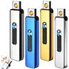 GAOUTO Accendino elettronico da tempesta, 4 pezzi USB, ricaricabile, doppio lato, accendino antivento senza fiamma per candele (senza gas)