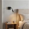 B·LED BARCELONA LED BARCELONA LED Applique da Parete LED Nero per Lettura Hale 3W, Luce Calda 2800K, Braccio Flessibile Orientabile, Stile Moderno Minimalista e Classico, Camera, Scale, Ristorante, Comodino