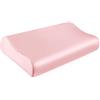 THXSILK - Federa in 100% seta di gelso da 19 Momme per cuscino Contour in memory foam, federa per cuscino cervicale, confezione da 1 (colore: rosa, Charming Pink, 53,3 x 36,8 x 12,4 cm/10,7 cm)