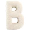 TexLom Cuscino a Forma di Lettera Alfabeto - Iniziale in Morbido Peluche dalla A alla Z - Cuscino Arredo Decorativo per Camera, Letto e Divano - Colore Panna, Effetto Velluto Soft Touch (B)