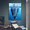 EPSMK Quadro su Tela Iceberg di Successo Quadro su Tela Scorrimento in Legno Paesaggio Motivazionale Nordic Poster Immagine per Soggiorno Cornice-60x80cm