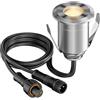 ledscom.de LED Lampada da incasso a pavimento BINO per esterni, IP67, acciaio inox, vetro, acciaio inox, rotonda, Ø 32 mm, bianco caldo