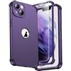 ORETECH per Cover iPhone 13 Mini, Custodia iPhone 13 Mini [ 2 x Pellicola Protettiva Vetro Temperato] 2 in 1 Ultra Sottile Antiurto Hard PC Silicone Anti Graffio Cover per iphone 13 mini - Viola Scuro