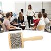 Tomotato Cabasa in Legno, Strumento Musicale a Percussione con Sfere Acciaio a Manovella per Insegnamento Ai Bambini (18x8cm)