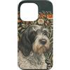Vintage Dog Designs Custodia per iPhone 13 Pro Wirehaired che punta Grifone nel giardino vittoriano