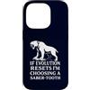 Funny Paleontology Big Cat Prehistoric C Custodia per iPhone 14 Pro Dente a sciabola Tiger Evolution Reset Vintage Umorismo amante degli animali