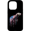 Paint Dripping Patriotic 4th of July US Custodia per iPhone 15 Pro Furetto Bandiera Americana USA Drip Graffiti Amante Patriottismo