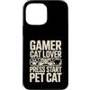 Cat Gaming Controller Lover Custodia per iPhone 13 Pro Max Gamer Cat Lover Premi Start Pet Cat