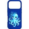Ocean Aesthetic Decor Custodia per iPhone 17 Pro Carino Polpo Cartoon Teal Blu Mare Subacqueo Bella