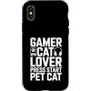 Cat Gaming Controller Lover Custodia per iPhone X/XS Gamer Cat Lover Premi Start Pet Cat