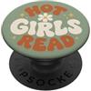 Book Babe | Feminine Reading Ragazze calde Leggi Retro Flower Book Lover PopSockets PopGrip Adesivo