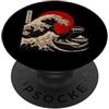 Bruh Wave Cat Japanese Surfing Art Bruh Cat Surf Grande Onda Giapponese Woodblock Otaku Anime PopSockets PopGrip Adesivo