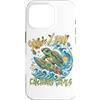 Forofo 100 Custodia per iPhone 16 Pro Divertente tropicale Surfing Sea Turtle Summer Beach Vacation