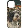 Vintage Dog Designs Custodia per iPhone 13 Pro Max Wirehaired che punta Grifone nel giardino vittoriano