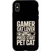 Cat Gaming Controller Lover Custodia per iPhone X/XS Gamer Cat Lover Premi Start Pet Cat