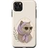 Paw Pact Prints Custodia per iPhone 11 Pro Max Cute Cat Occhiali da sole Foulard Vintage Floreale Felino