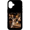 Yorkie Pub Paws Custodia per iPhone 16 Divertente Yorkie Dog Bere Birra al Pub