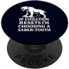 Funny Paleontology Big Cat Prehistoric C Dente a sciabola Tiger Evolution Reset Vintage Umorismo amante degli animali PopSockets PopGrip Adesivo